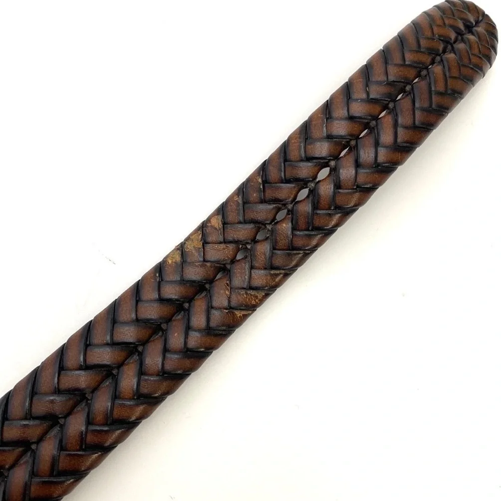 Fossil Men's Maddox Brown Leather Braided Trouser Belt